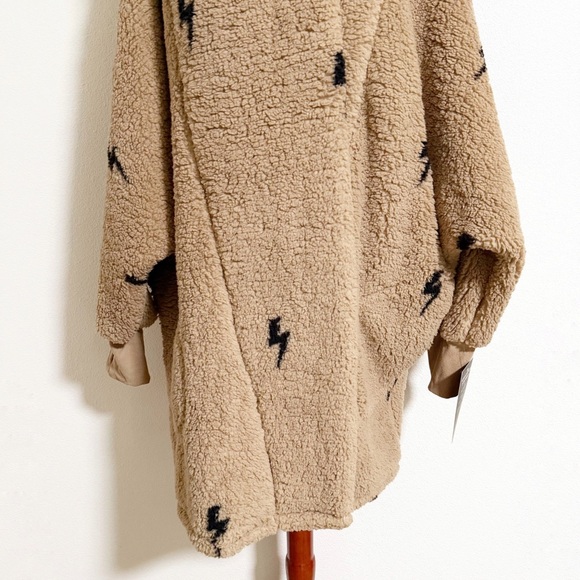 NEW Jill Martin Lightning Bolt Classic Sherpa Lounger Teddy Jacket - Picture 7 of 16